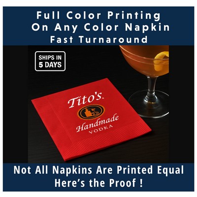 Full Color Printing - On Any Color Napkin - Fast!